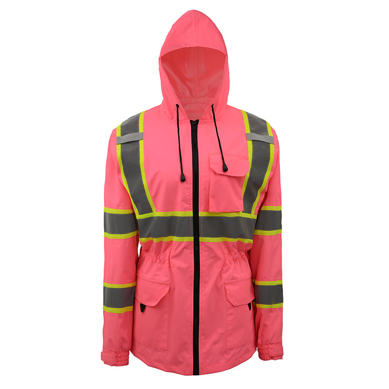 SFRJ03 High Visibility Safety Jacket ANSI Class 3 Reflective Jacket Pocket 
