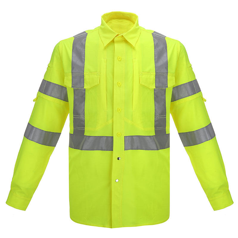SFSS06 High Visibility Fluorescent Yellow Reflective Safety Shirt 