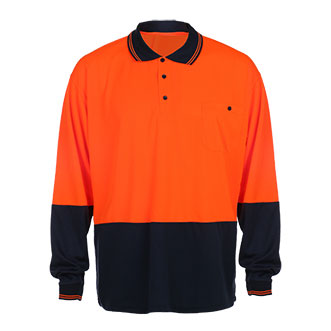 SFTA01 High Visibility Safety Reflective Long Sleeve Construction Polo Shirt
