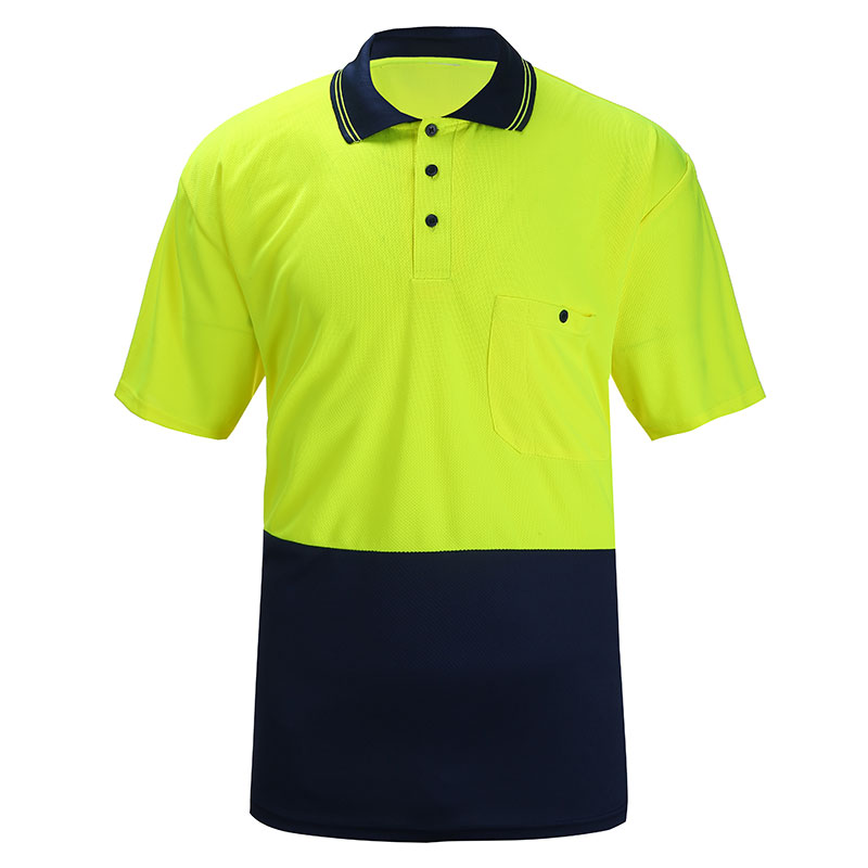 SFTA02 High Visibility Fluorescent Safety Short Sleeve Polo Shirt