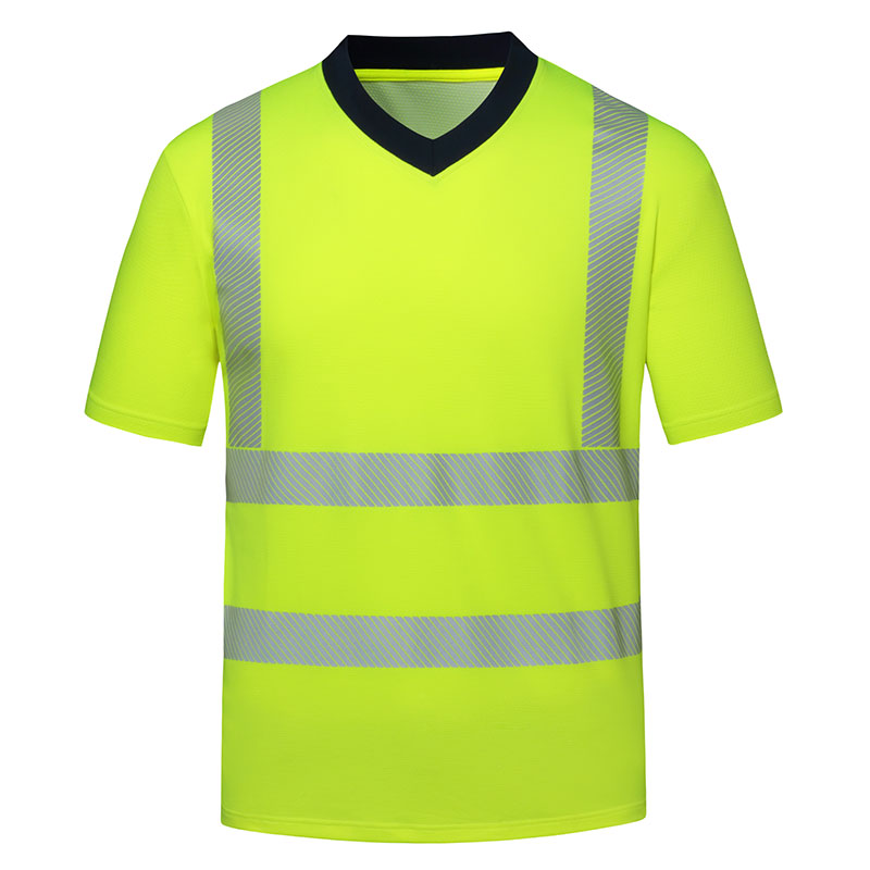 SFTE25 High Visibility Fluorescent Yellow Short Sleeve Reflective T-Shirt 