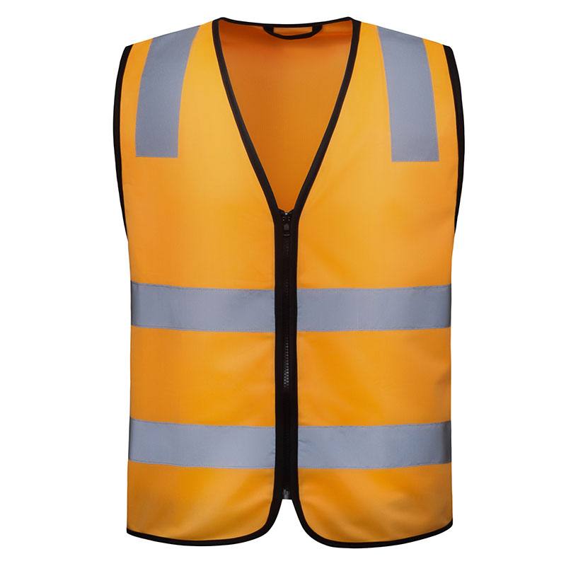 SFCA10 High Visibility Zipper Front Safety Vest With Reflective Strips 