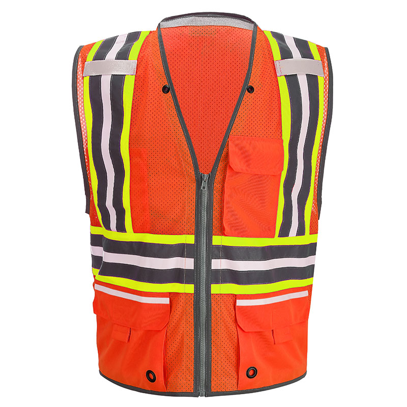 SFU19 4 Pockets Segmented Multicolor Reflective Tape Reflective Safety Vest